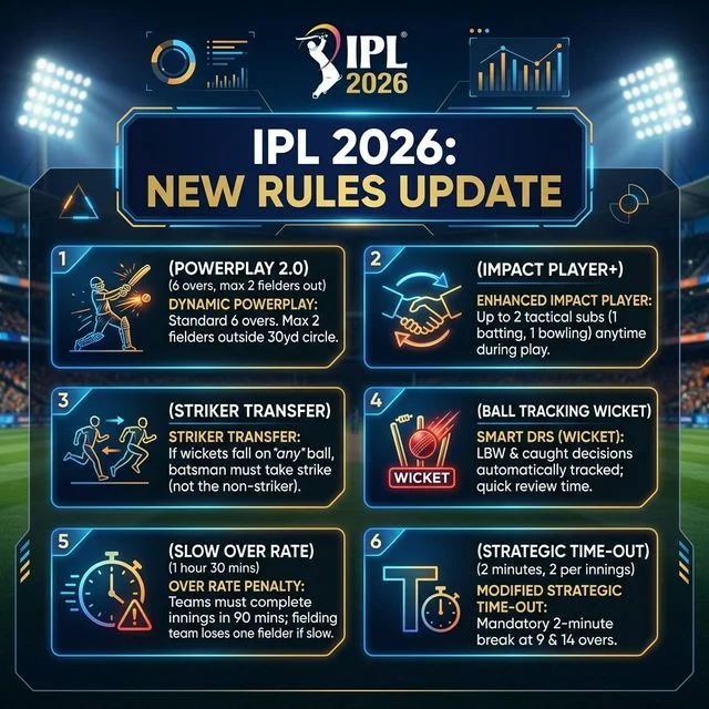 आईपीएल के नए नियम 2026 की पूरी जानकारी - क्रिकेट संगम